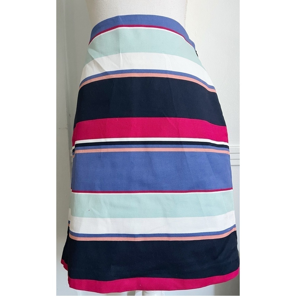Talbots • Navy Pink Blue Striped Pencil Skirt